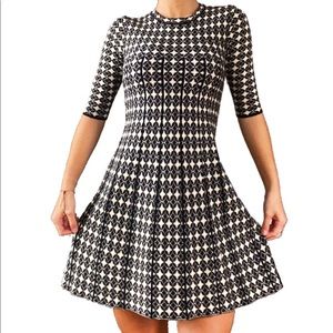 patterned skater sweater dress
